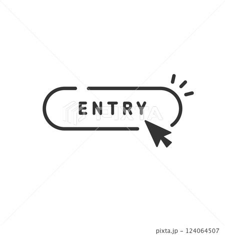 シンプルでおしゃれなエントリーボタンのベクターアイコン (線画・モノクロ) シンプルでおしゃれなエントリーボタンのベクターアイコン (線画・モノクロ) 124064507