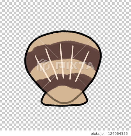 ホタテの貝殻のイラスト 124064536