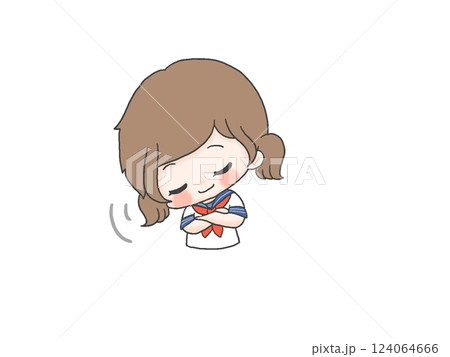 うなずく女子学生 うなずく女子学生 124064666
