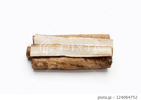 Burdock Root (Gobo) on white background. Burdock Root (Gobo) on white background. 124064752
