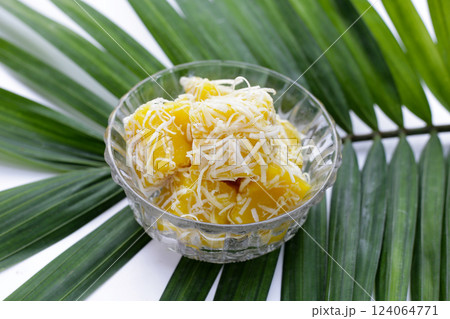 Steam pumpkin cake. Thai Desserts. Steam pumpkin cake. Thai Desserts. 124064771