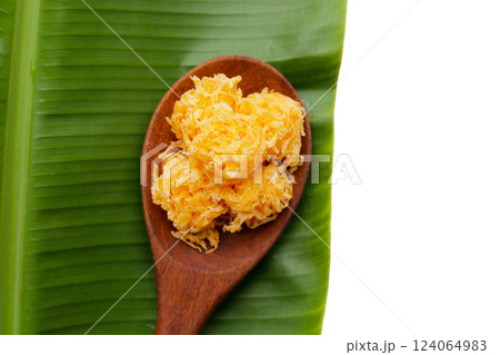 Thai crispy flossy sweet Eggs floss (Foi Thong Krob) Thai crispy flossy sweet Eggs floss (Foi Thong Krob) 124064983