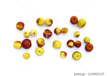 Fresh jujube fruit on white background 124065127