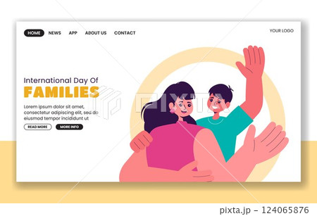 International Family Day Celebration Social Media Social Media Landing Page Illustration 124065876