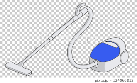 コード付き掃除機　手描きイラスト 124066812