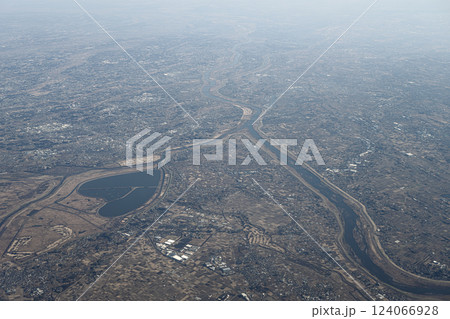 空から見る風景　渡良瀬遊水地 124066928