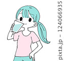 水分補給する女性 124066935