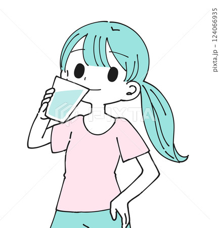 水分補給する女性 124066935