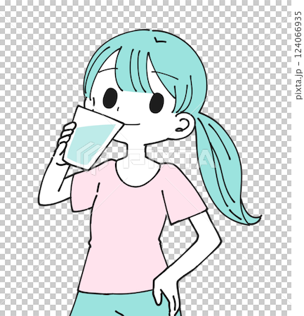 水分補給する女性 124066935