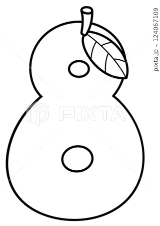 Outline doodle cartoon number 8, mango number for kids, worksheet Outline doodle cartoon number 8, mango number for kids, worksheet 124067109