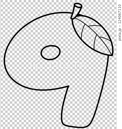 Outline doodle cartoon number 9, mango number for kids, worksheet Outline doodle cartoon number 9, mango number for kids, worksheet 124067110
