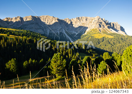 Hiking through Dolomite Mountains 124067343