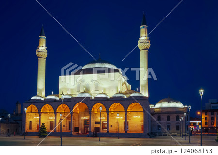 Evening view of Selimiye Mosque, Konya, Turkey Evening view of Selimiye Mosque, Konya, Turkey 124068153