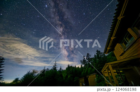 南アルプス・千枚小屋と夏の天の川 124068198