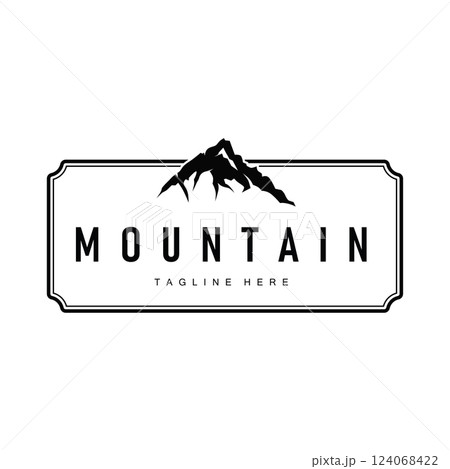 minimalist adventure design with simple mountain logo concept silhouette nature illustration template minimalist adventure design with simple mountain logo concept silhouette nature illustration template 124068422