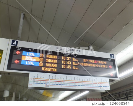 新宿と千代田線方面ローマ字の電光掲示案内 新宿と千代田線方面ローマ字の電光掲示案内 124068544