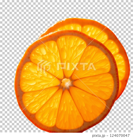 みずみずしいオレンジスライス 124070047
