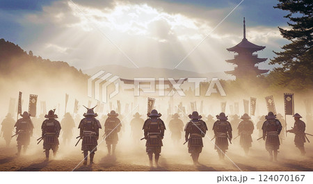 京に上洛する侍軍 124070167