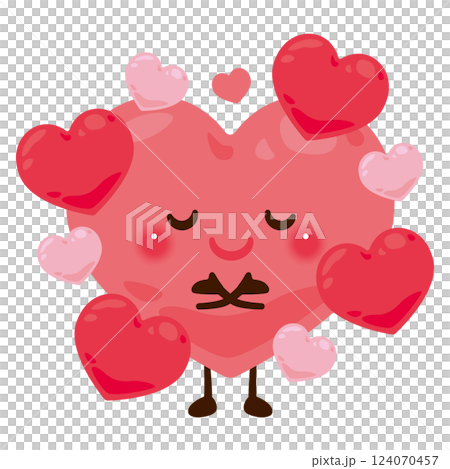 Heart character wrapped in love Heart character wrapped in love 124070457