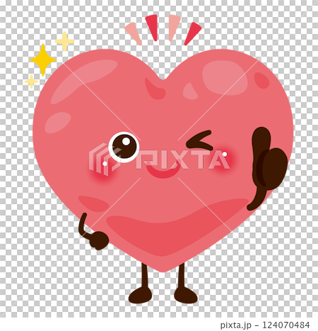 Heart character illustration giving a good sign 124070484