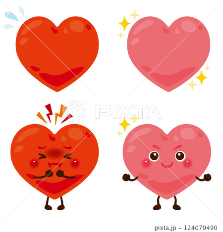 焦る心のキャラクターと元気な心のキャラクター 124070490