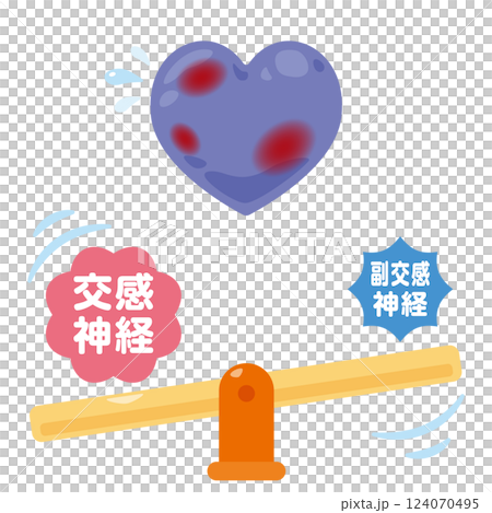Illustration of an unbalanced autonomic nervous system and an unhealthy mind 124070495