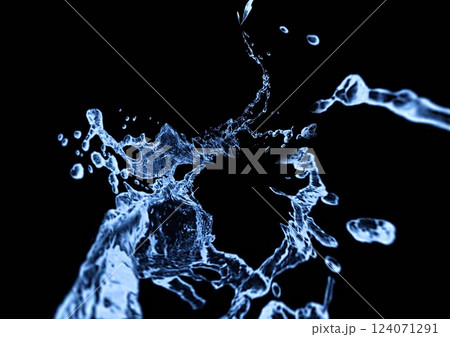 水の飛び、水しぶき、水に飛び散る水しぶき 水の飛び、水しぶき、水に飛び散る水しぶき 124071291