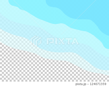 水彩・半透明・爽やかな海の背景素材イラスト 124071359