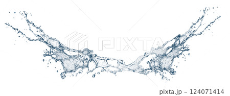抽象的な青い水しぶき 124071414