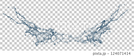抽象的な青い水しぶき 124071414