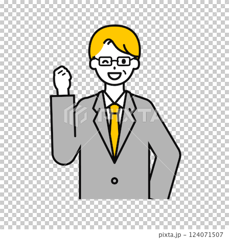 上半身のポーズ_シンプルなシニアの会社員の男性05 上半身のポーズ_シンプルなシニアの会社員の男性05 124071507