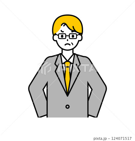 上半身のポーズ_シンプルなシニアの会社員の男性15 上半身のポーズ_シンプルなシニアの会社員の男性15 124071517