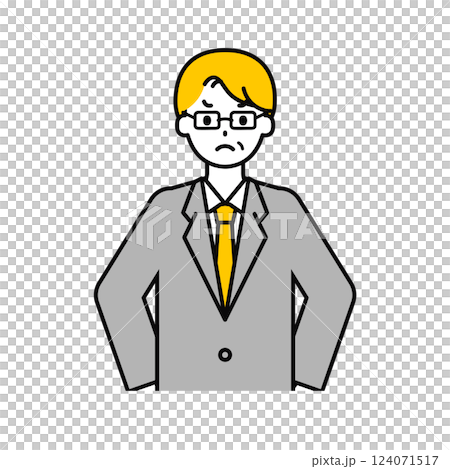 上半身のポーズ_シンプルなシニアの会社員の男性15 上半身のポーズ_シンプルなシニアの会社員の男性15 124071517