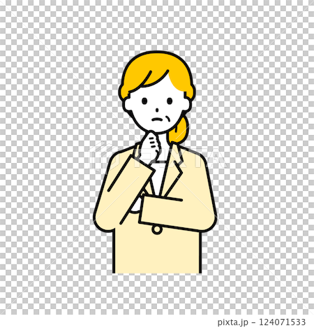 Upper body pose_simple senior office worker woman 10 124071533