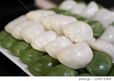 Tteok is a general term for Korean rice cakes. Tteok is a general term for Korean rice cakes. 124071908