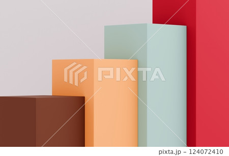3D背景素材_四角形_カラフル 124072410