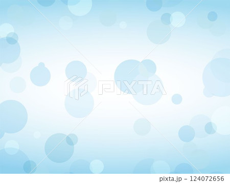 メルヘンチックなライトブルーの水玉模様背景素材 124072656