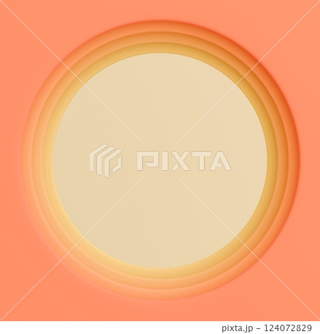 3Dフレーム素材_丸_オレンジ 3Dフレーム素材_丸_オレンジ 124072829