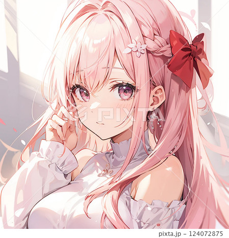 ピンク髪 童顔の女の子「AI生成画像」 ピンク髪 童顔の女の子「AI生成画像」 124072875