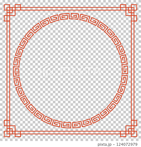 Square frame illustration with Chinese style design Square frame illustration with Chinese style design 124072979