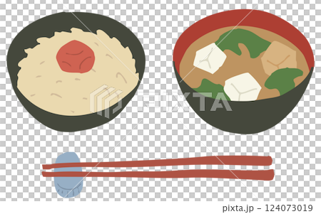 玄米ご飯とみそ汁（梅干入り） 124073019