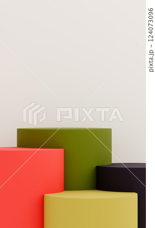 3D背景素材_円柱_カラフル 3D背景素材_円柱_カラフル 124073096
