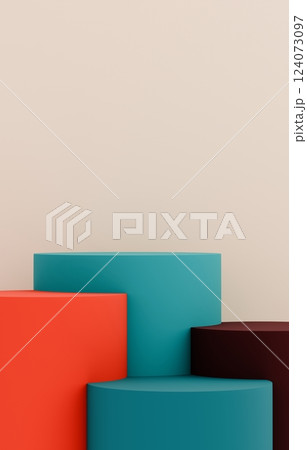 3D背景素材_円柱_カラフル 124073097