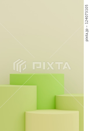 3D背景素材_円柱_緑 3D背景素材_円柱_緑 124073105