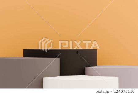 3D背景素材_円柱_カラフル 124073110