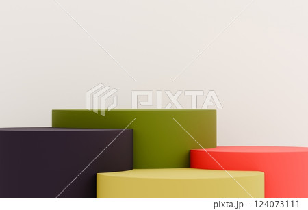 3D背景素材_円柱_カラフル 124073111