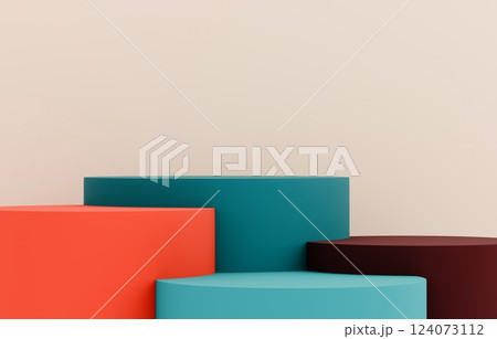 3D背景素材_円柱_カラフル 124073112