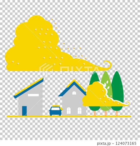黃塵、PM2.5、花粉、空氣污染、城市形象圖 124073165