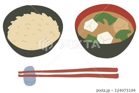 玄米ご飯とみそ汁（梅干なし） 124073194