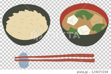 玄米ご飯とみそ汁（梅干なし） 124073194
